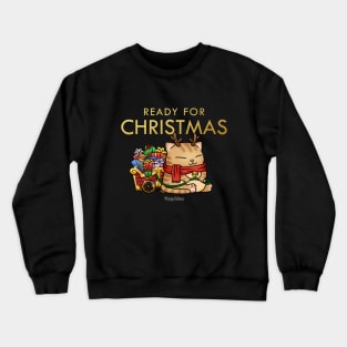 Reindeer Cat Ready for Christmas Crewneck Sweatshirt